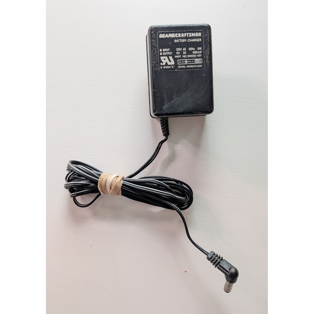 Sears Craftsman Battery Charger 9V DC 400mA AC Adapter Part 999555-007 Black